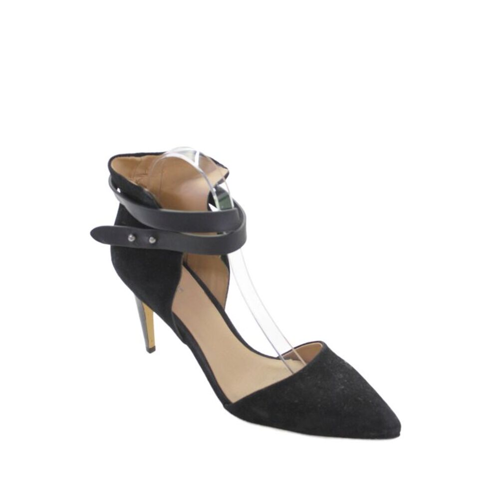 Joes Womens Suede Pointed Toe Stiletto Ankle Strapped Heels Black Size 9